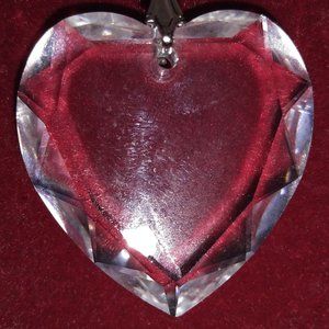 Strass Lead Crystal Heart Pendant on a 24 inch Silver Chain